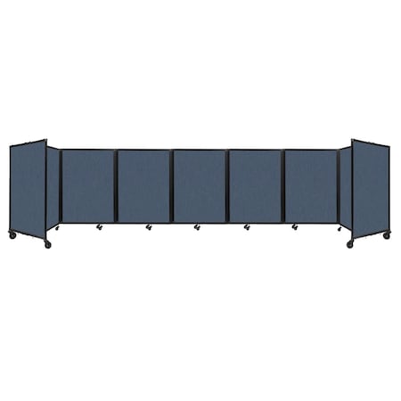 Versare Room Divider 360 Folding Portable Partition 19'6" x 4' Ocean Fabric 1148715